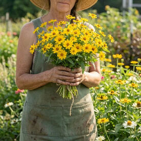 Yellow Crystal Mexican, Zinnia